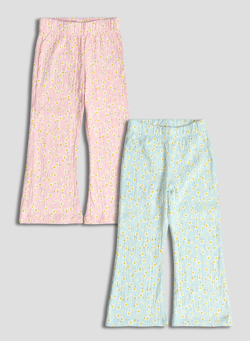 ال سي وايكيكي ليجنز بناتي بنقشة ورد بوسط مطاطي (2 قطعة) - Image 1